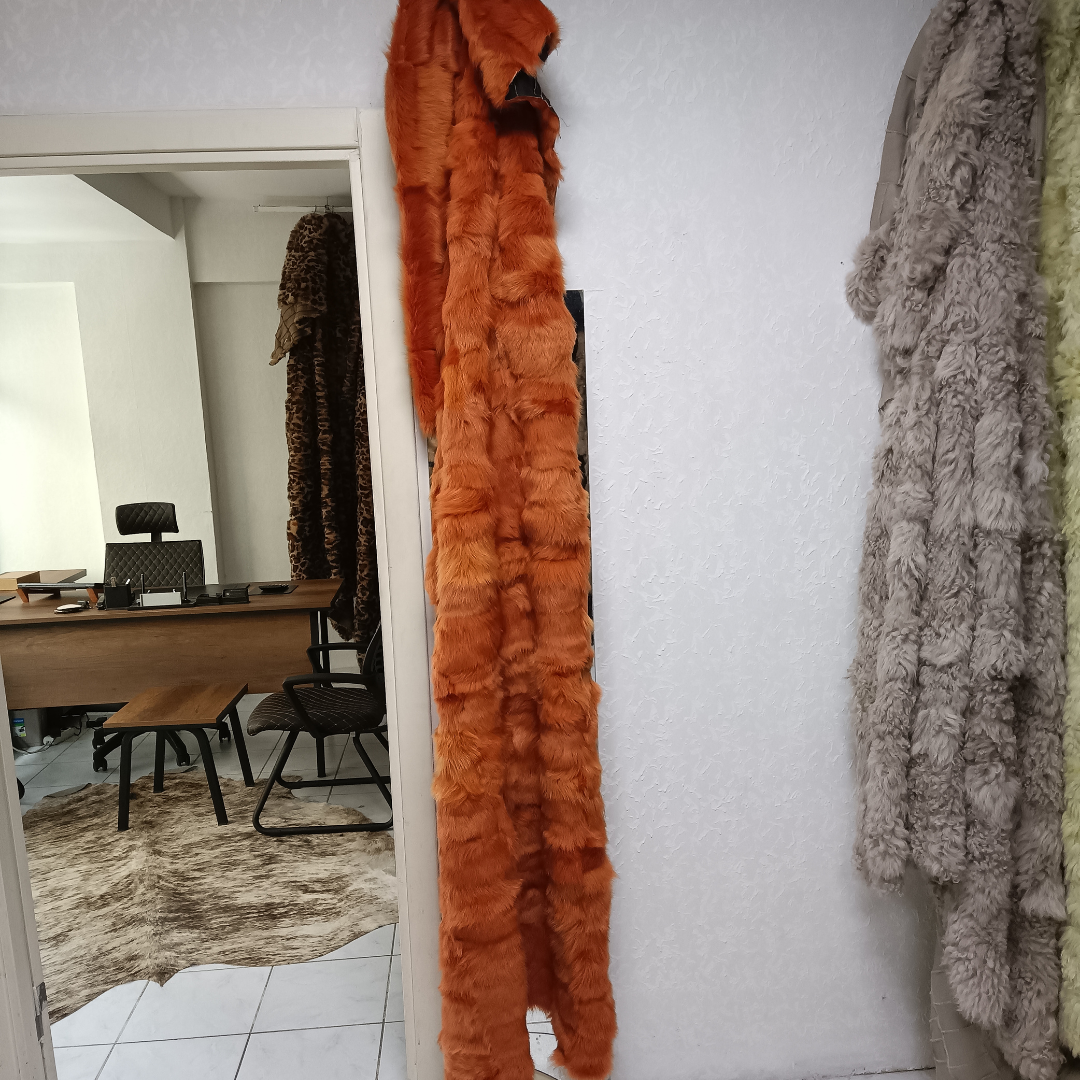 Orange Sheepskin Throw Blanket