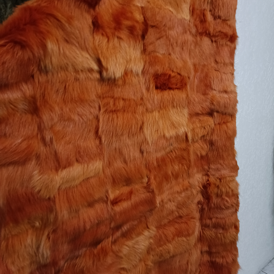 Orange Sheepskin Throw Blanket