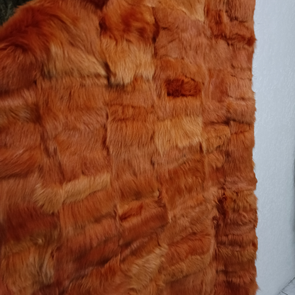 Orange Sheepskin Throw Blanket