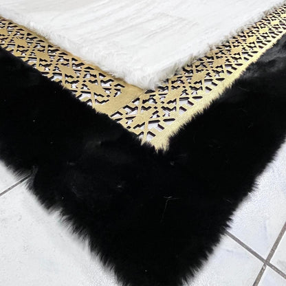 Black Faux Leather Rug, Shaggy Luxury Soft Rug, Fluffy Rug, Decorative Rug, Fluffy Rug, Modern Rug, Plush Rug For Room Decor, Soft Area Rug - BuzzLeatherCarpetBlack Faux Leather Rug, Shaggy Luxury Soft Rug, Fluffy Rug, Decorative Rug, Fluffy Rug, Modern Rug, Plush Rug For Room Decor, Soft Area Rug