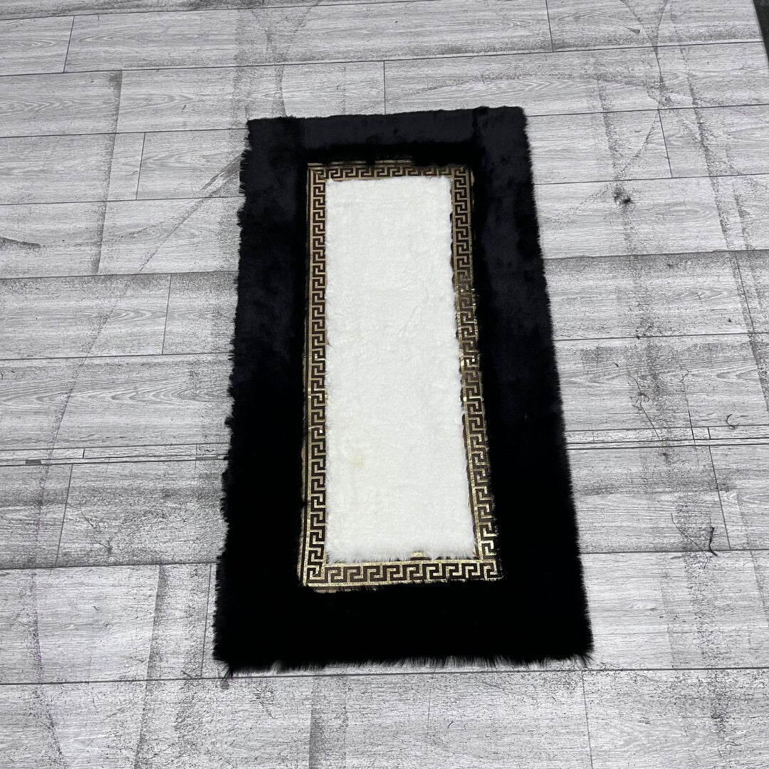 Black Faux Leather Rug, Shaggy Luxury Soft Rug, Fluffy Rug, Decorative Rug, Fluffy Rug, Modern Rug, Plush Rug For Room Decor, Soft Area Rug - BuzzLeatherCarpetBlack Faux Leather Rug, Shaggy Luxury Soft Rug, Fluffy Rug, Decorative Rug, Fluffy Rug, Modern Rug, Plush Rug For Room Decor, Soft Area Rug