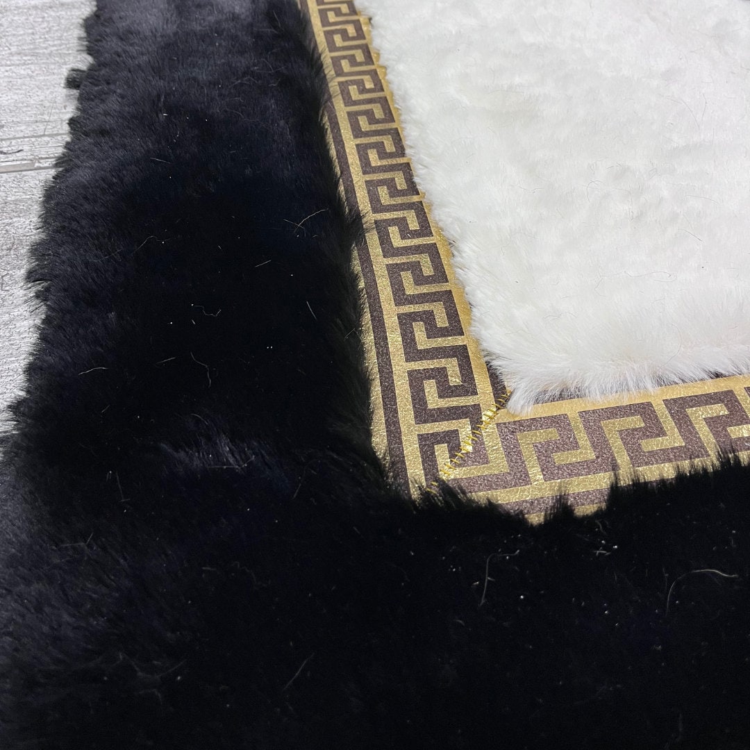 Black Faux Leather Rug, Shaggy Luxury Soft Rug, Fluffy Rug, Decorative Rug, Fluffy Rug, Modern Rug, Plush Rug For Room Decor, Soft Area Rug - BuzzLeatherCarpetBlack Faux Leather Rug, Shaggy Luxury Soft Rug, Fluffy Rug, Decorative Rug, Fluffy Rug, Modern Rug, Plush Rug For Room Decor, Soft Area Rug