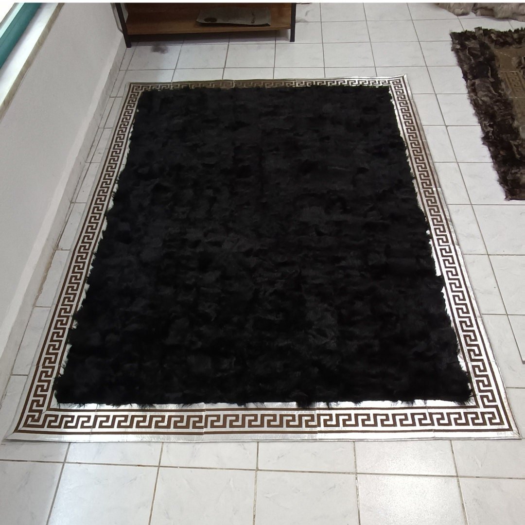 Black Sheepskin Rug , Fluffy Black with Silver Sheepskin Fur Rug, Soft Area Rug, Black Sheepskin Carpet, Real Leather Rug,Home Decor Rug - BuzzLeatherCarpetBlack Sheepskin Rug , Fluffy Black with Silver Sheepskin Fur Rug, Soft Area Rug, Black Sheepskin Carpet, Real Leather Rug,Home Decor Rug