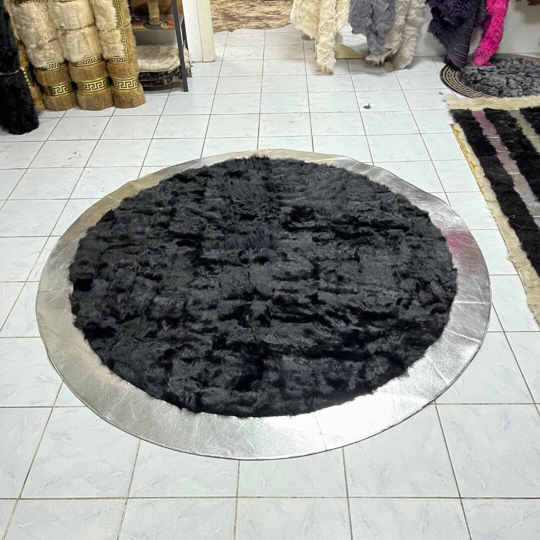 Black Sheepskin Rug, Patchwork Sheepskin Rug,Sheepskin Round Rug,Natural Soft Area Rug, Rug For Living Room,Round Area Rug,Sheepskin fur rug - BuzzLeatherCarpetBlack Sheepskin Rug, Patchwork Sheepskin Rug,Sheepskin Round Rug,Natural Soft Area Rug, Rug For Living Room,Round Area Rug,Sheepskin fur rug