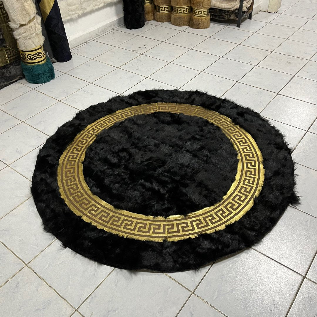 Black Sheepskin Rug, Patchwork Sheepskin Rug,Sheepskin Round Rug,Natural Soft Area Rug, Rug For Living Room,Round Area Rug,Sheepskin fur rug - BuzzLeatherCarpetBlack Sheepskin Rug, Patchwork Sheepskin Rug,Sheepskin Round Rug,Natural Soft Area Rug, Rug For Living Room,Round Area Rug,Sheepskin fur rug