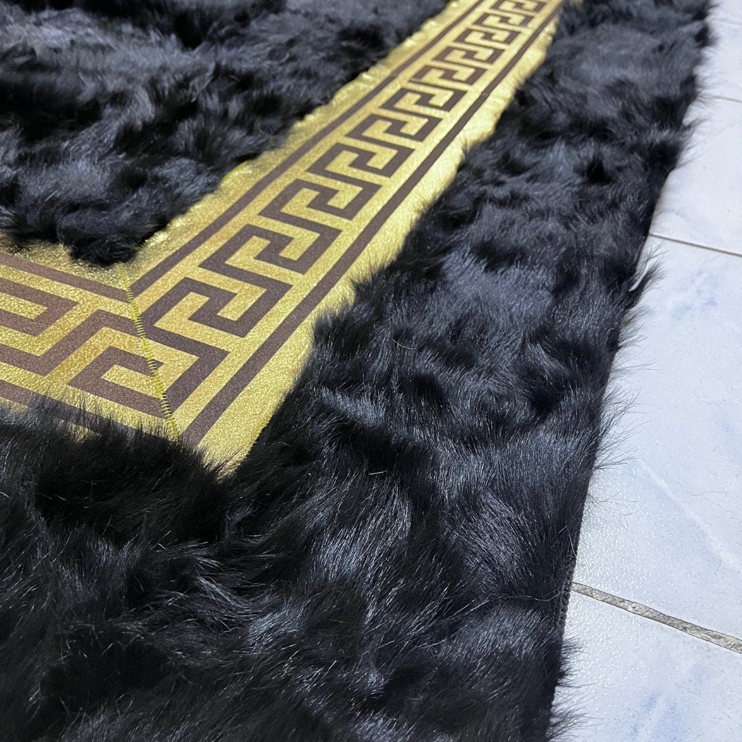 Black Sheepskin Rug,Black With Gold Sheepskin Fur Rug,Fluffy Rug,Soft Area Rug,Shaggy Rug ,Rug for Living Room,Wool Rug,Sheepskin Carpet - BuzzLeatherCarpetBlack Sheepskin Rug,Black With Gold Sheepskin Fur Rug,Fluffy Rug,Soft Area Rug,Shaggy Rug ,Rug for Living Room,Wool Rug,Sheepskin Carpet