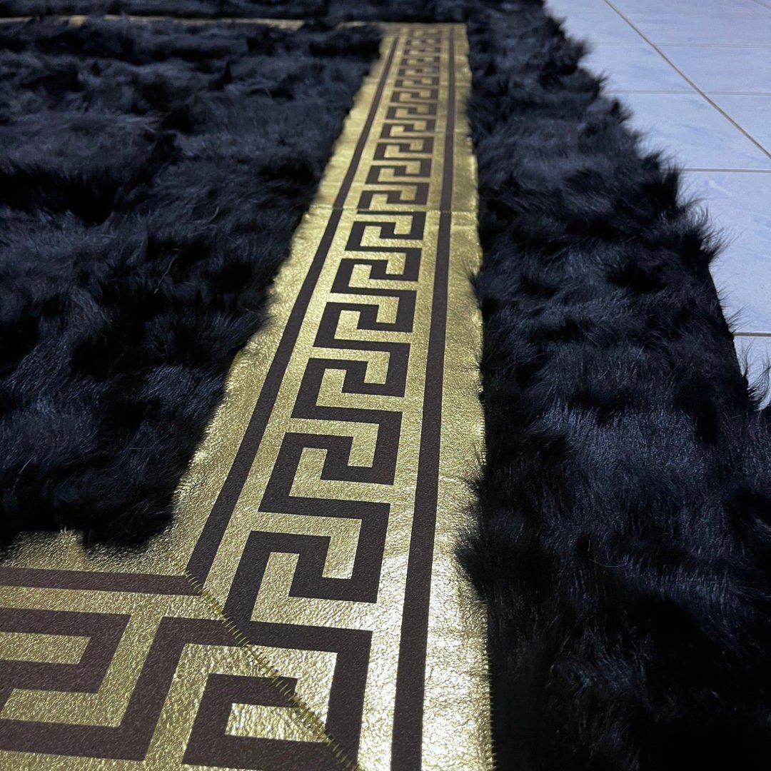 Black Sheepskin Rug,Black With Gold Sheepskin Fur Rug,Fluffy Rug,Soft Area Rug,Shaggy Rug ,Rug for Living Room,Wool Rug,Sheepskin Carpet - BuzzLeatherCarpetBlack Sheepskin Rug,Black With Gold Sheepskin Fur Rug,Fluffy Rug,Soft Area Rug,Shaggy Rug ,Rug for Living Room,Wool Rug,Sheepskin Carpet