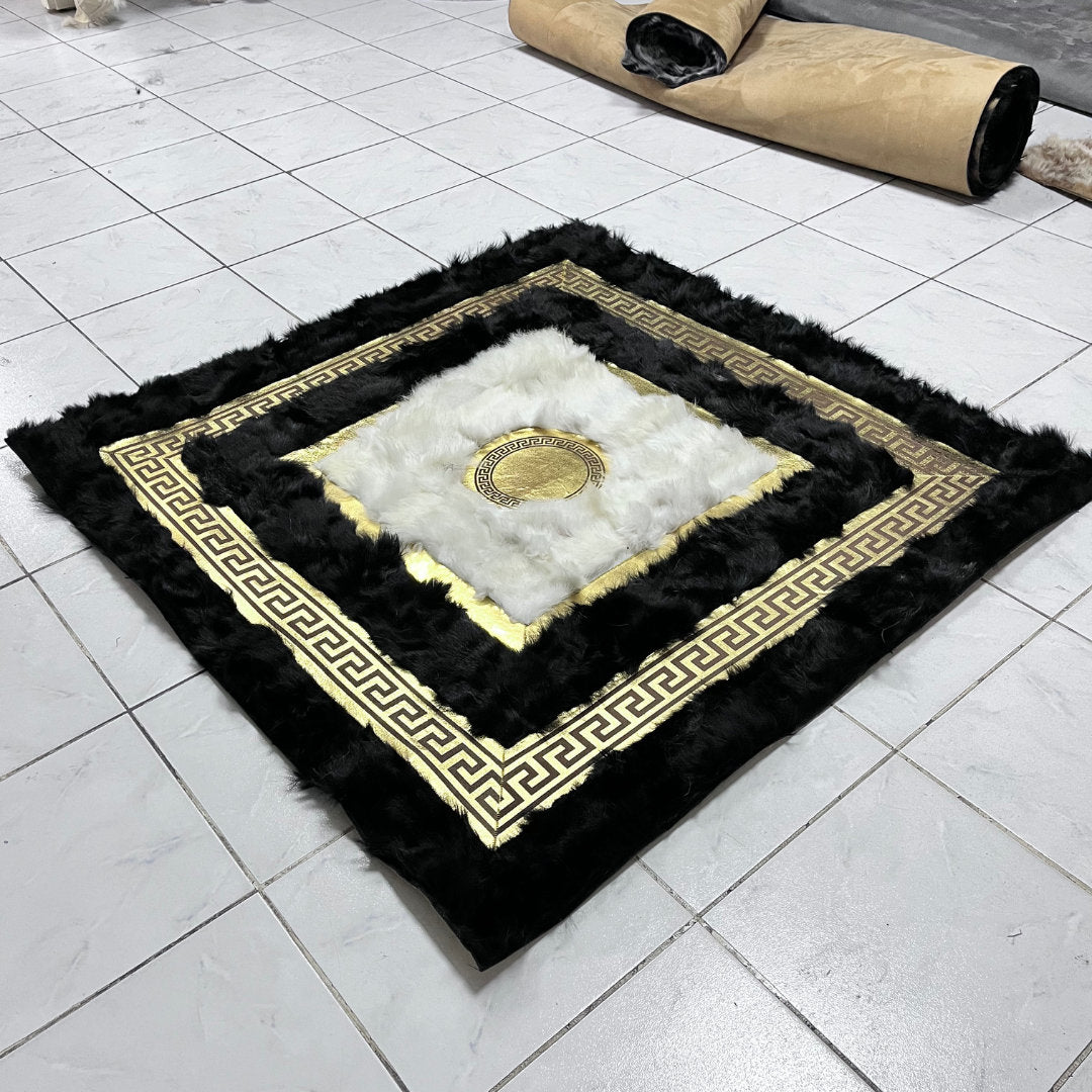 Black - White Sheepskin Rug,Natural Black With Gold Sheepskin Fur Rug,Fluffy Rug,Soft Area Rug,Shaggy Rug ,Rug for Living Room,Wool Rug - BuzzLeatherCarpetBlack - White Sheepskin Rug,Natural Black With Gold Sheepskin Fur Rug,Fluffy Rug,Soft Area Rug,Shaggy Rug ,Rug for Living Room,Wool Rug