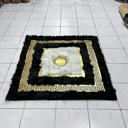 Black - White Sheepskin Rug,Natural Black With Gold Sheepskin Fur Rug,Fluffy Rug,Soft Area Rug,Shaggy Rug ,Rug for Living Room,Wool Rug - BuzzLeatherCarpetBlack - White Sheepskin Rug,Natural Black With Gold Sheepskin Fur Rug,Fluffy Rug,Soft Area Rug,Shaggy Rug ,Rug for Living Room,Wool Rug