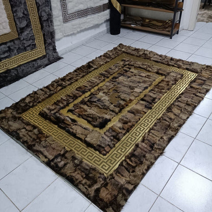 Brown Sheepskin Rug,Natural Brown - Gold Handmade Rug, Patchwork Rug,Natural Soft Rug, Rug For Living Room,Leather Carpet,Sheepskin Carpet - BuzzLeatherCarpetBrown Sheepskin Rug,Natural Brown - Gold Handmade Rug, Patchwork Rug,Natural Soft Rug, Rug For Living Room,Leather Carpet,Sheepskin Carpet