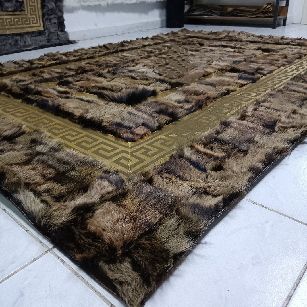 Brown Sheepskin Rug,Natural Brown - Gold Handmade Rug, Patchwork Rug,Natural Soft Rug, Rug For Living Room,Leather Carpet,Sheepskin Carpet - BuzzLeatherCarpetBrown Sheepskin Rug,Natural Brown - Gold Handmade Rug, Patchwork Rug,Natural Soft Rug, Rug For Living Room,Leather Carpet,Sheepskin Carpet