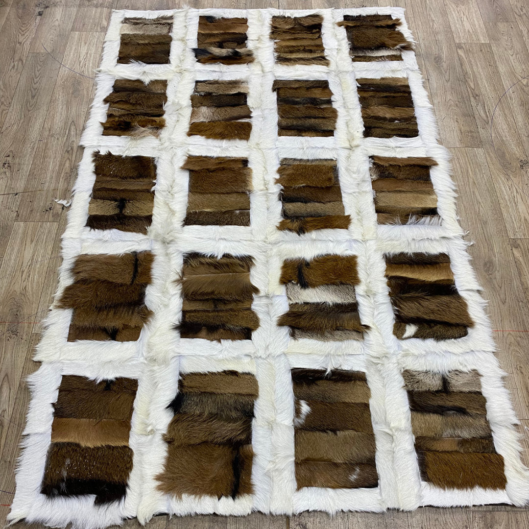 Special Series Genuine Goatskin Area Rug, Goatskin Rug, Natural Goatskin Rug,Patchwork Goatskin Rug,Goatskin Rugs for Living Room, Luxury