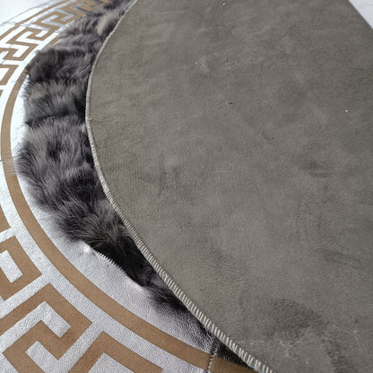 Luxury Gray Sheepskin Rug, Patchwork Sheepskin Rug, Sheepskin Round Rug,Natural Soft Rug,Soft Fur Rug For Living Room,Round Area Rug