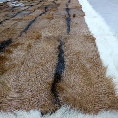 Patchwork Goatskin Area Rug, Handmade 100% Genuine Goatskin Rug, Goatskin Rug Fur for Living Room, Goatskin Rug Fur Office Room