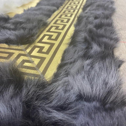 Handmade Gray ,White and Gold Sheepskin Fur Rug for Living Room,Luxury Fluffy Rug,Natural Rug,Sheepskin Rug,Organic Sheepskin Rug,8x10 Rug