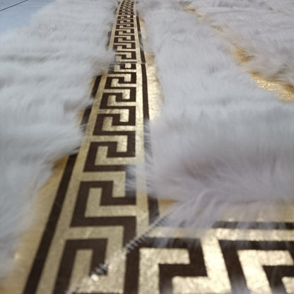 Sheepskin Cream and Gold Sheepskin Runner Rug,Luxurious Runner Rug for Living Room,Natural Sheepskin Hallway Rug,Handmade Runner Rug,6x9 Rug