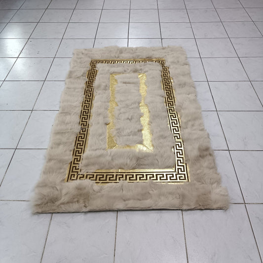 Sheepskin Cream and Gold Sheepskin Runner Rug,Luxurious Runner Rug for Living Room,Natural Sheepskin Hallway Rug,Handmade Runner Rug,6x9 Rug