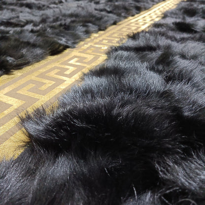 Premium Natural Black Sheepskin Fur Rug 8x10, Soft Plush Area Rug for Sophisticated Home Style, Unique Wedding Gift, Sheepskin Area Rug