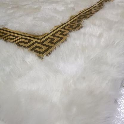 White Sheepskin Rug,White With Gold Sheepskin Fur Rug, Shaggy Rug, Soft Area Rug, Organic Sheepskin Carpet, Fluffy Rug, Gold Sheepskin Rug