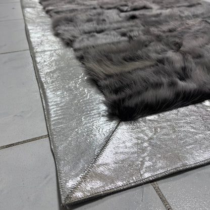 Natural Gray Sheepskin Rug, Handmade Rug,Patchwork Rug,Natural Soft Rug, Fur Rug For Living Room,Leather Carpet,Sheepskin Rug, Soft Area Rug