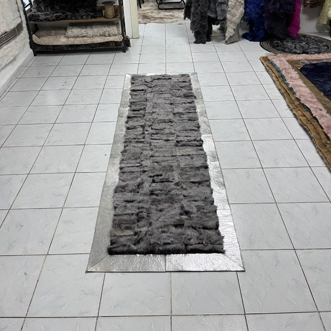 Natural Gray Sheepskin Rug, Handmade Rug,Patchwork Rug,Natural Soft Rug, Fur Rug For Living Room,Leather Carpet,Sheepskin Rug, Soft Area Rug