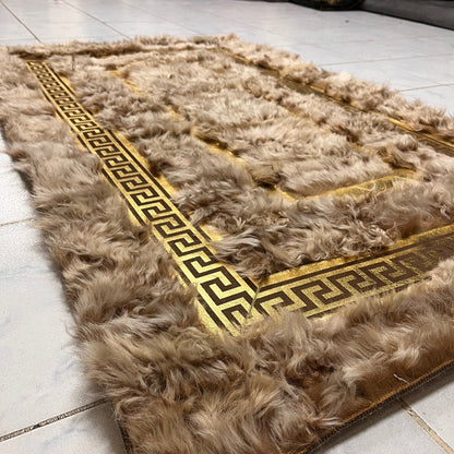 Mink Sheepskin Rug,Mink With Gold Sheepskin Fur Rug,Fluffy Rug,Soft Area Rug,Shaggy  Rug ,Rug for Living Room,Wool Rug,Sheepskin Carpet