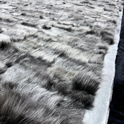 Gray Sheepskin Rug,Gray With Silver Sheepskin Fur Rug,Fluffy Rug,Soft Area Rug,Shaggy  Rug ,Rug for Living Room,Wool Rug,Sheepskin Carpet