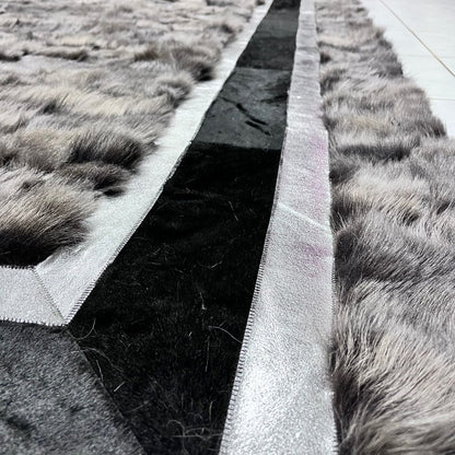 Gray Sheepskin Rug,Gray With Silver Sheepskin Fur Rug,Fluffy Rug,Soft Area Rug,Shaggy  Rug ,Rug for Living Room,Wool Rug,Sheepskin Carpet