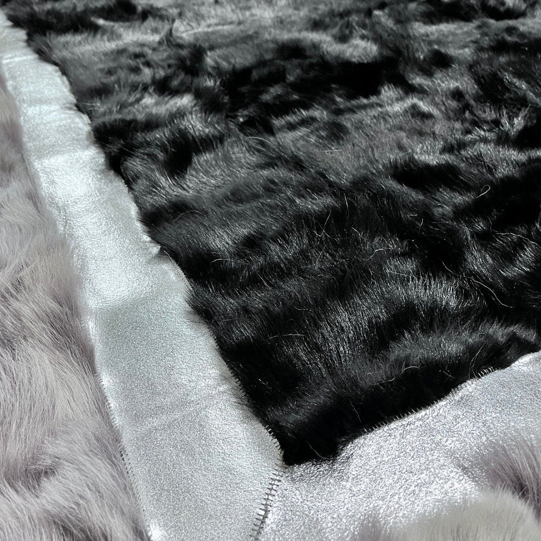 Gray Sheepskin Rug,Gray-Black Sheepskin Rug,Fluffy Rug,Soft Area Rug,Rug for Living Room,Wool Rug,Sheepskin Carpet,Sheepskin Fur Rug