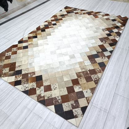 Luxury Tricolor Cowhide Rug,Real Cowhide Rug,Handmade Rug, Custom Rug,Cowhide Rug for BedRoom,Patchwork Cowhide Rug,Cowhide Rug