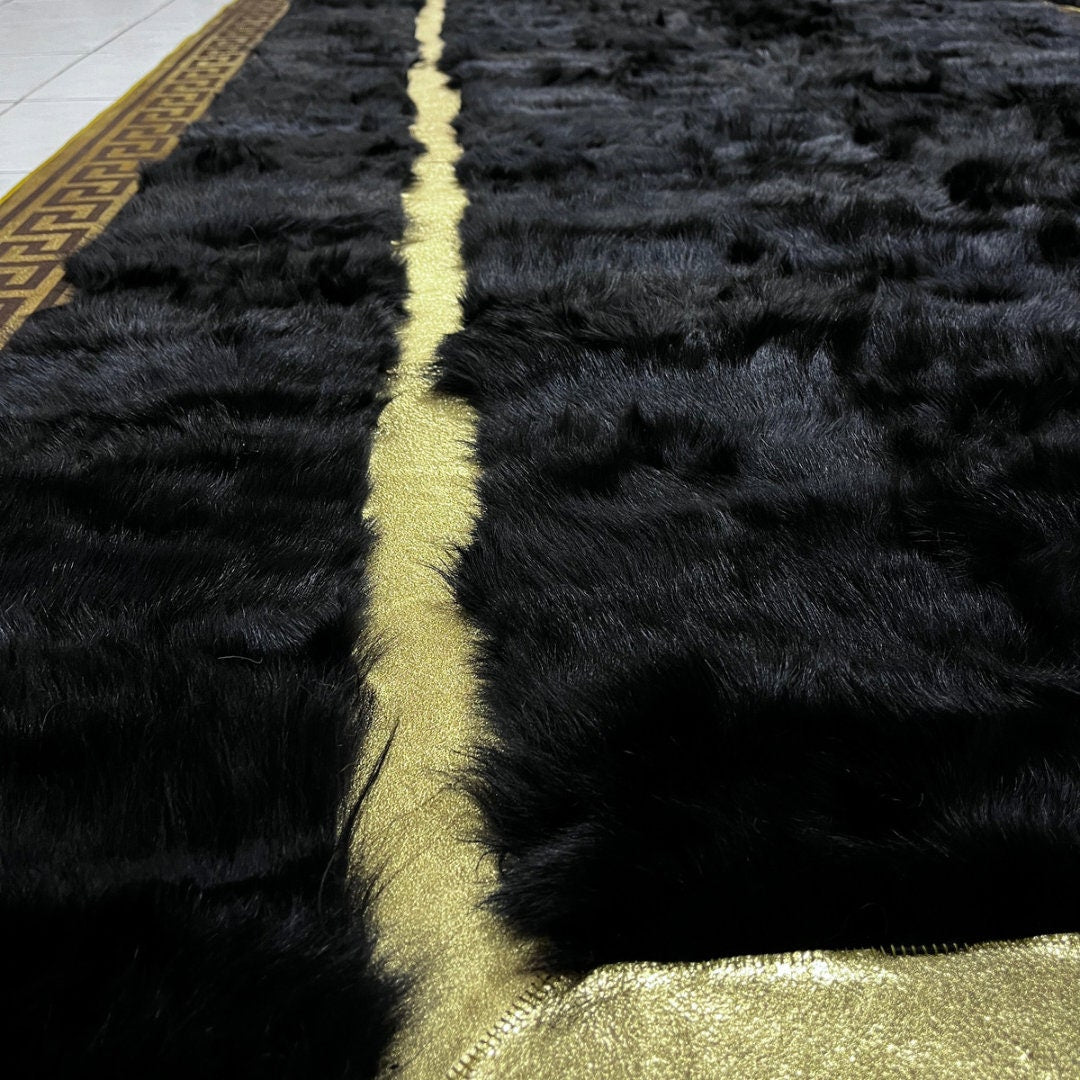 Large Natural Black Sheepskin Rug, Sheepskin Fur Rug, Soft Area Rug, Sheepskin Area Rug, Carpets for Bedroom,Modern Plush Area Rug, Wool Rug