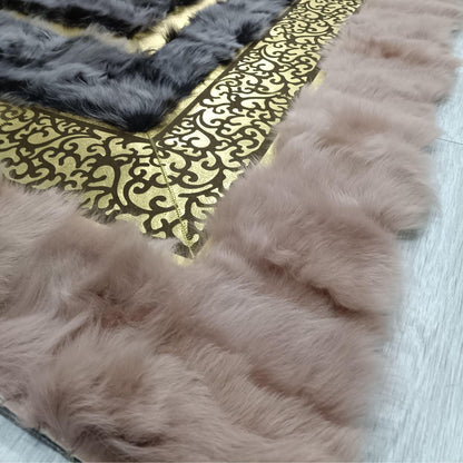 Pink Sheepskin Rug,Pink With Gray Sheepskin Fur Rug, Gold Sheepskin Rug, Pink Sheepskin Rug, Fluffy Gray Sheepskin Carpet, Fluffy Rug