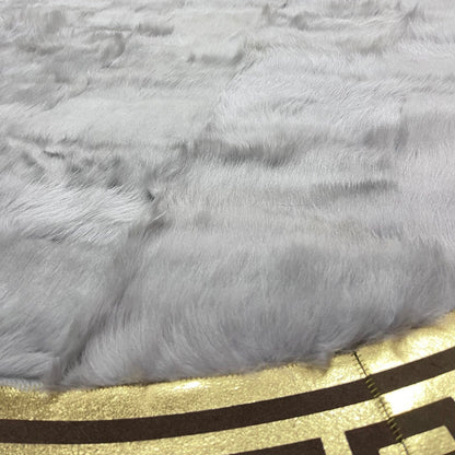 Gray Sheepskin Rug, Round Sheepskin Rug, Sheepskin Rug, Tuscan Lamb Fur Rug for Living Room, Soft Area Rug, Patchwork Rug, Fluffy Rug