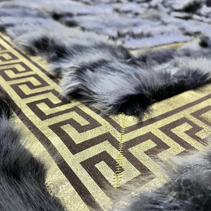 Gray Sheepskin Rug,Natural Soft Gray With Gold Sheepskin Fur Rug,Fluffy Rug,Soft Area Rug,Sheepskin Carpet,Rug for Living Room,Wool Rug