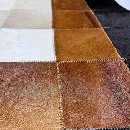 Luxury Tricolor Cowhide Rug,Real Cowhide Rug,Handmade Rug, Custom Rug,Cowhide Rug for BedRoom,Patchwork Cowhide Rug,Cowhide Rug