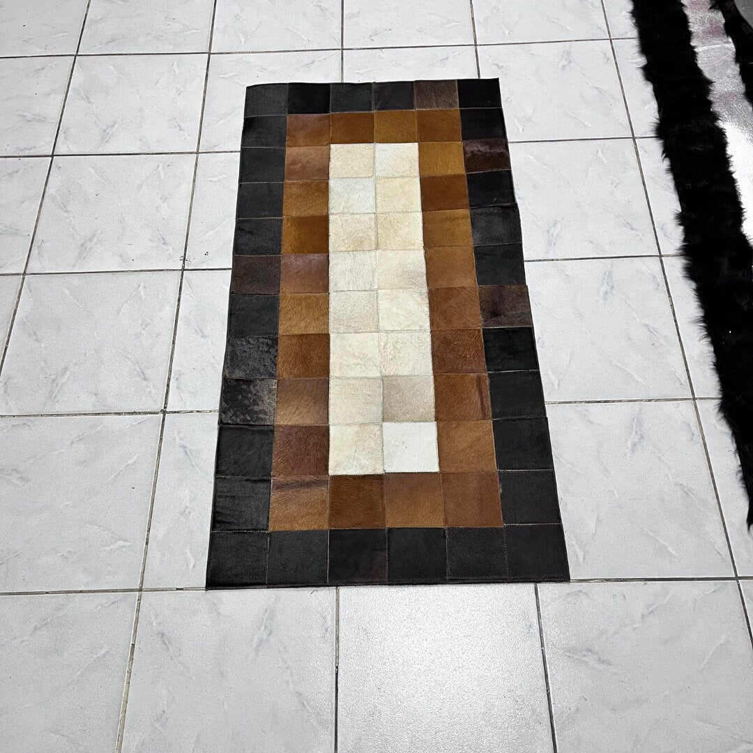 Luxury Tricolor Cowhide Rug,Real Cowhide Rug,Handmade Rug, Custom Rug,Cowhide Rug for BedRoom,Patchwork Cowhide Rug,Cowhide Rug