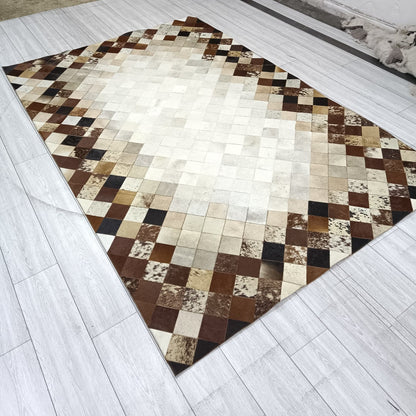 Luxury Tricolor Cowhide Rug,Real Cowhide Rug,Handmade Rug, Custom Rug,Cowhide Rug for BedRoom,Patchwork Cowhide Rug,Cowhide Rug