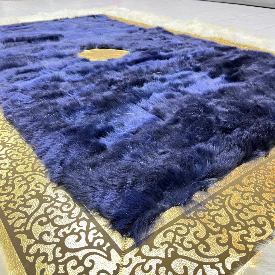 White Sheepskin Rug,White With Dark Blue Sheepskin Fur Rug,Fluffy Rug,Soft Area Rug,Shaggy  Rug,Rug for Living Room,Sheepskin Carpet