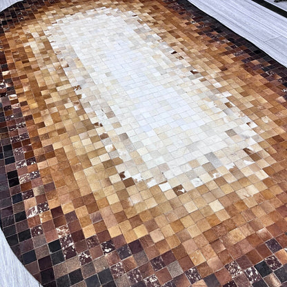 Natural Brown and White Cowhide Rug,Real Cowhide Rug,Handmade Rug, Custom Rug,Cowhide Rug for BedRoom,Patchwork Cowhide Rug,Cowhide Rug