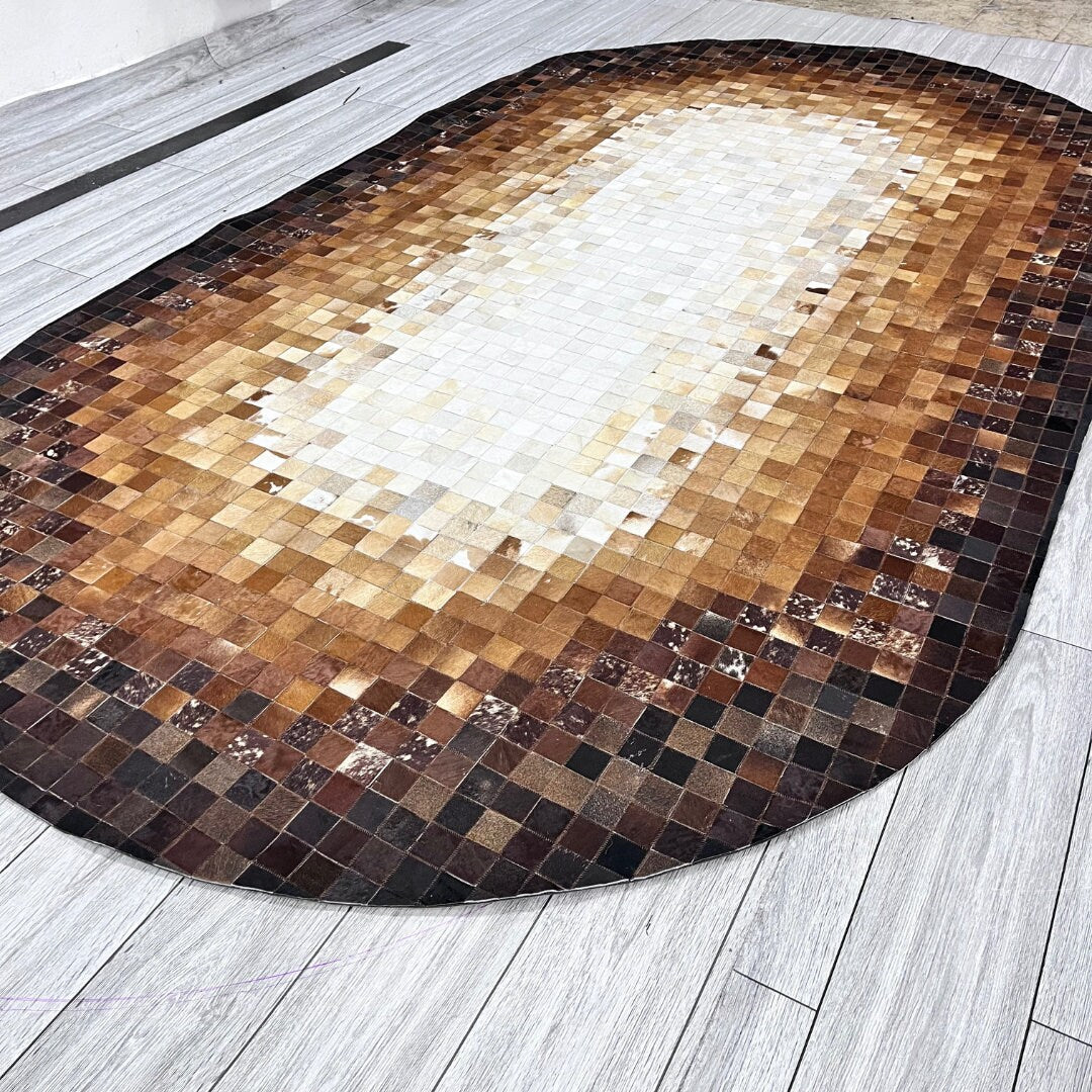 Natural Brown and White Cowhide Rug,Real Cowhide Rug,Handmade Rug, Custom Rug,Cowhide Rug for BedRoom,Patchwork Cowhide Rug,Cowhide Rug