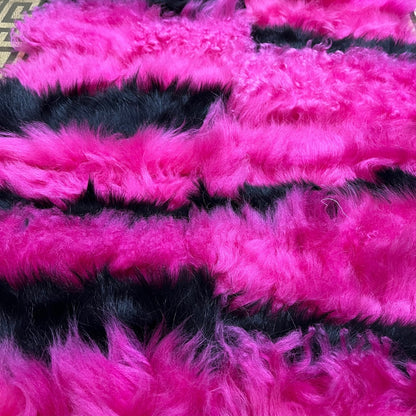 Pink Sheepskin Rug,Pink With Gold Sheepskin Rug,Fluffy Rug,Soft Area Rug,Shaggy  Rug ,Rug for Living Room,Wool Rug,Sheepskin Carpet