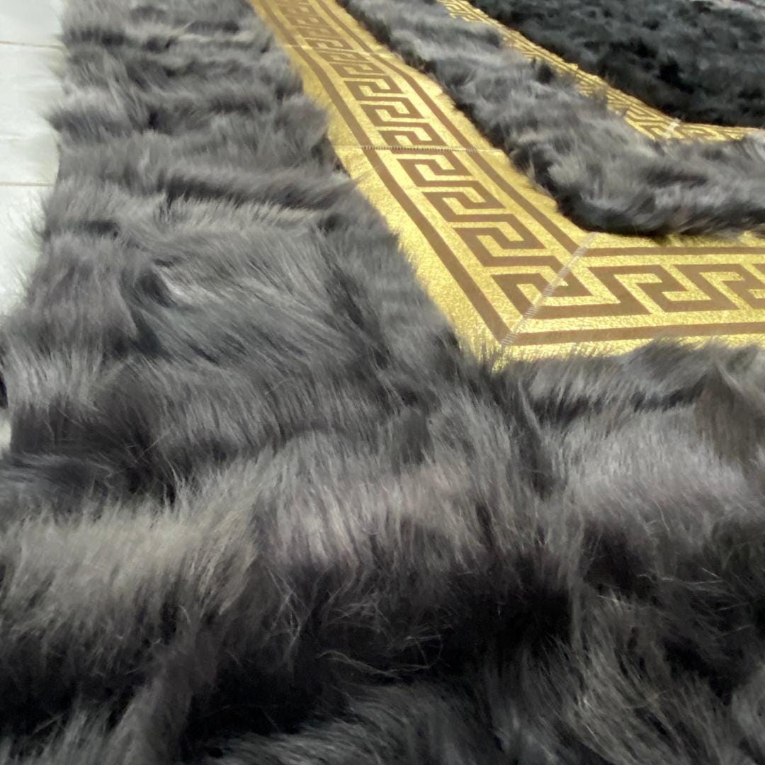 Gray Sheepskin Rug,Gray-Black Sheepskin Rug,Fluffy Rug,Soft Area Rug,Rug for Living Room,Wool Rug,Sheepskin Carpet,Sheepskin Fur Rug