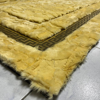 Yellow Rabbit Fur Rug,Yellow With Gold Rabbit Fur Rug,Fluffy Rug,Soft Area Rug,Shaggy  Rug ,Rug for Living Room,Wool Rug,Rabbit Fur Carpet